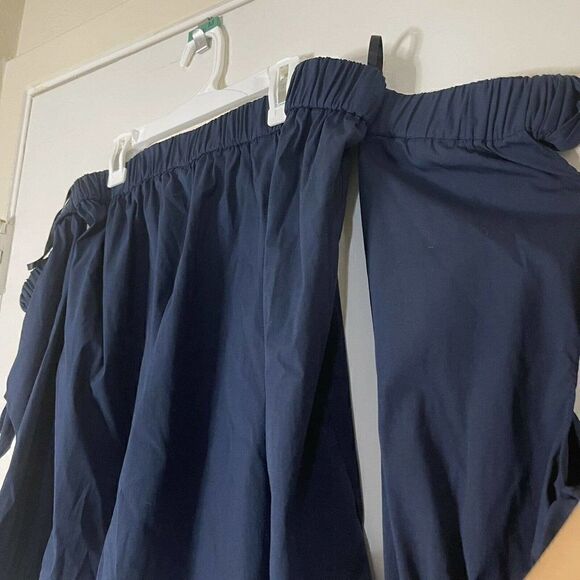 MILLY Blythe off shoulder navy bow sleeve blouse top size Small - Picture 3 of 9